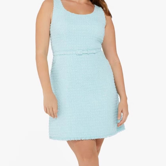kate spade Dresses & Skirts - Kate Spade belted tweed dress in “pool” blue. Size 6